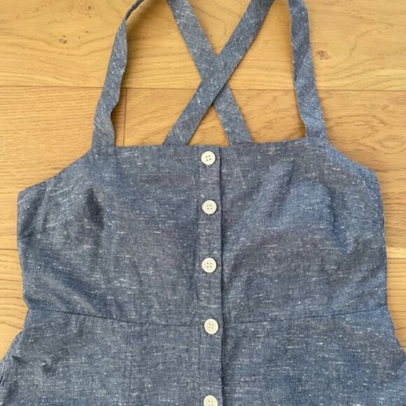 Madewell Chambray Tank Button-Front Midi Dress Size 6 - Picture 4 of 7